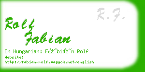 rolf fabian business card